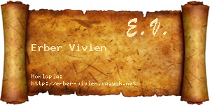 Erber Vivien névjegykártya